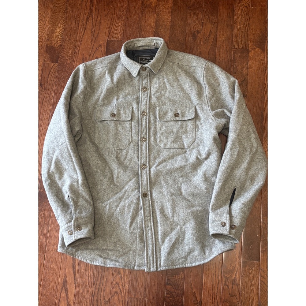 Line of Trade Peak CPO Jacket Mens M Gray Wool Blend Insulated Shirt Jacket
